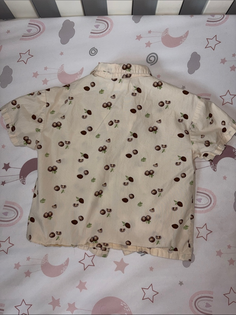 Zara Cream Short-Sleeve Shirt with Coconut Print - Picture 3 of 3